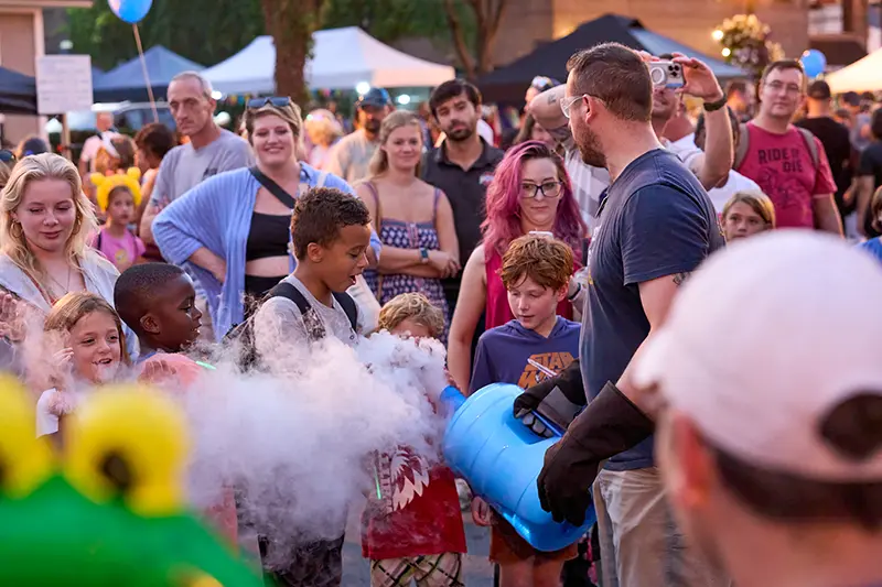 Science Street demonstration at Fourth Friday